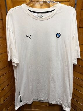 Puma Vintage Men’s White Short-Sleeve BMW Motorsport Logo T-Shirt Size L